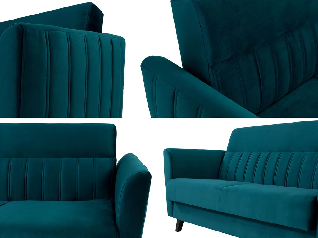 Mirjan24 Schlafsofa Azaria II, Polstersofa Vom Hersteller, Couch Mit Bettkasten Und Schlaffunktion, Holzfüße (Farbe: Paros 5) – Bild 4