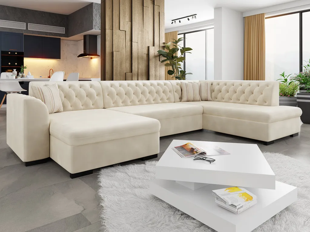 Mirjan24 Ecksofa Gerdin, Stilvoll Eckcouch Mit Bettkasten Und Schlaffunktion (Magic Velvet 2250 + Senegal 825, Seite: Links) – Bild 2