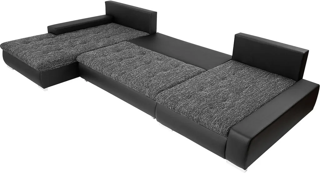 Mirjan24 Ecksofa Caro, U-Form Couch Mit Bettkasten Und Schlaffunktion, Polsterecke, Couchgarnitur Für Wohnzimmer (Soft 011 + Lawa 06) – Bild 4