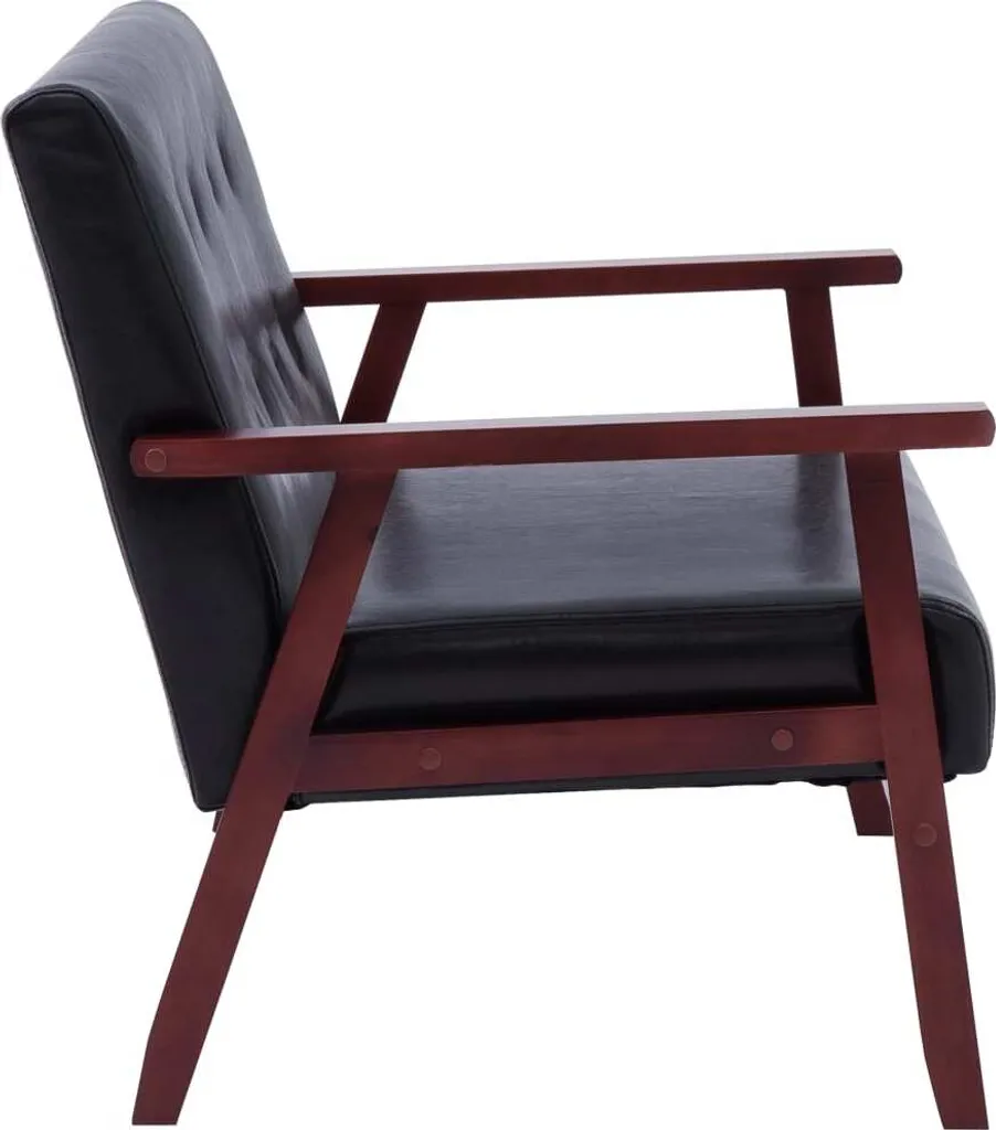 VidaXL 2-Sitzer-Sofa Schwarz Kunstleder – Bild 4