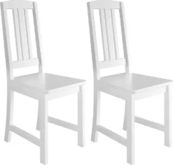 Küchenstuhl Massivholzstuhl Esszimmerstuhl Kiefer Stuhl Waschweiß 90.71-22-D W