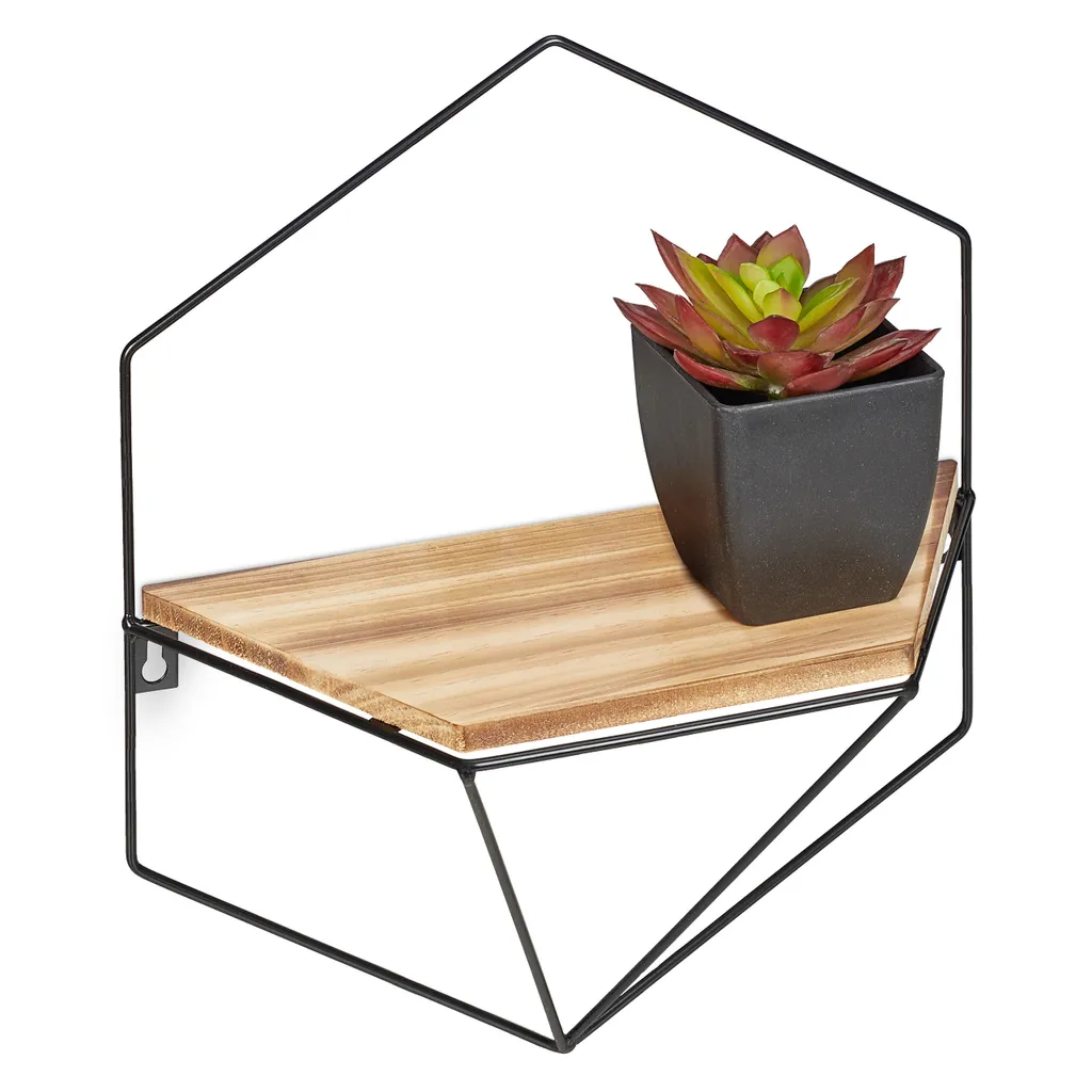 Relaxdays Sechseckiges Wandregal Aus Metall