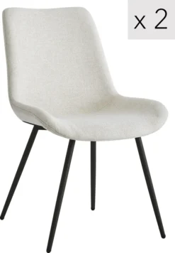 Nordlys - Polsterstühle (2er Set) Aus Metall Und Stoff Beige - 52 X 64 X 84 (cm)