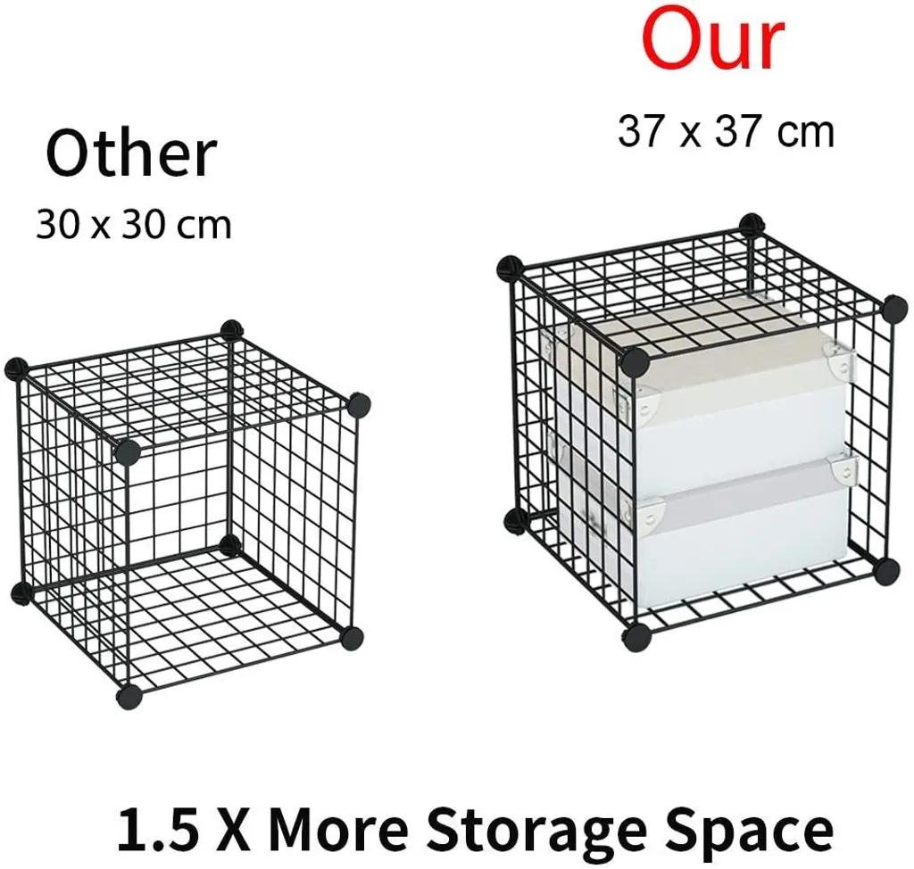 Glamexx24 Hallo Home® Regalsystem Aus Metalldraht,Schwarz+Eisendraht,20 Würfel,101.013a20 – Bild 4