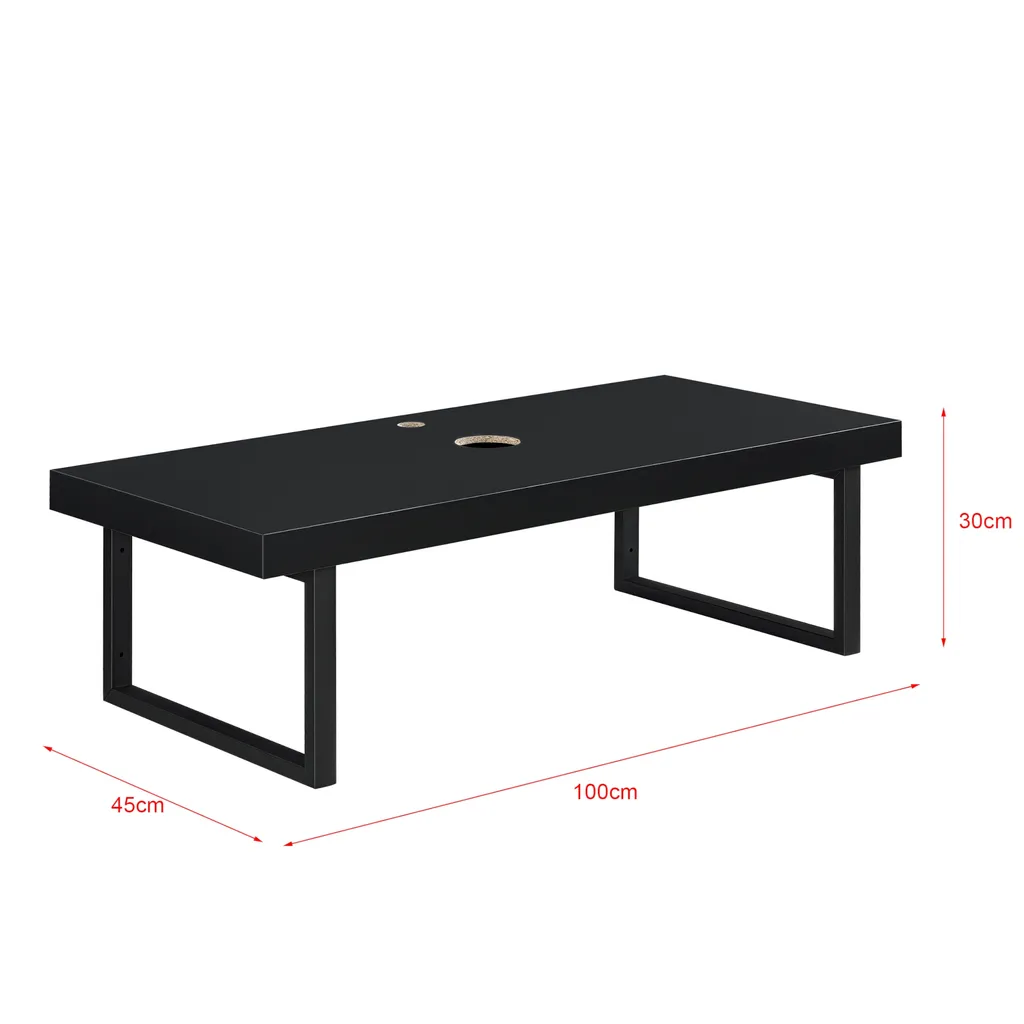 Waschtischplatte HLO-PX48 100x45x30 Cm Mit Handtuchhalter Schwarz Matt – Bild 3