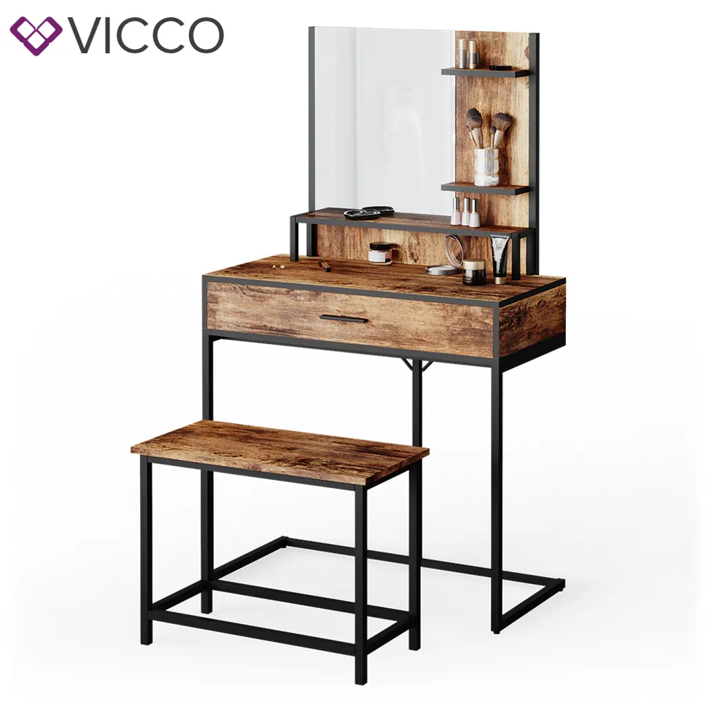 Vicco Sitzbank Fyrk Bank Für Schminktisch 60cm Schminkhocker Sitzhocker – Bild 7