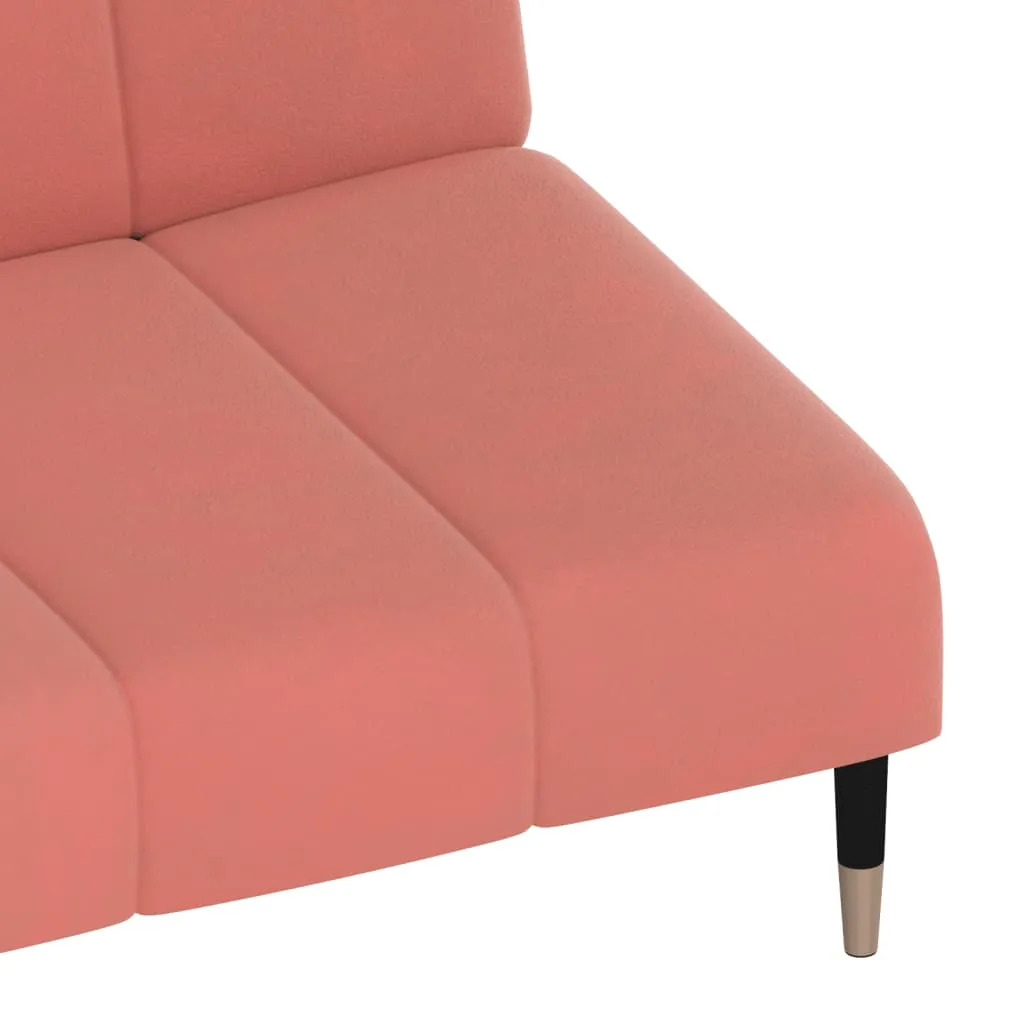 VidaXL Schlafsofa 2-Sitzer Rosa Samt – Bild 8