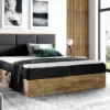 FURNIX Boxspringbett REDOS 180x200 Mit Bettkasten Aus Möbelplatten &Topper SR100 Schwarz