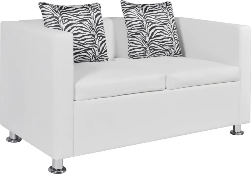 VidaXL 2-Sitzer-Sofa Kunstleder Weiß