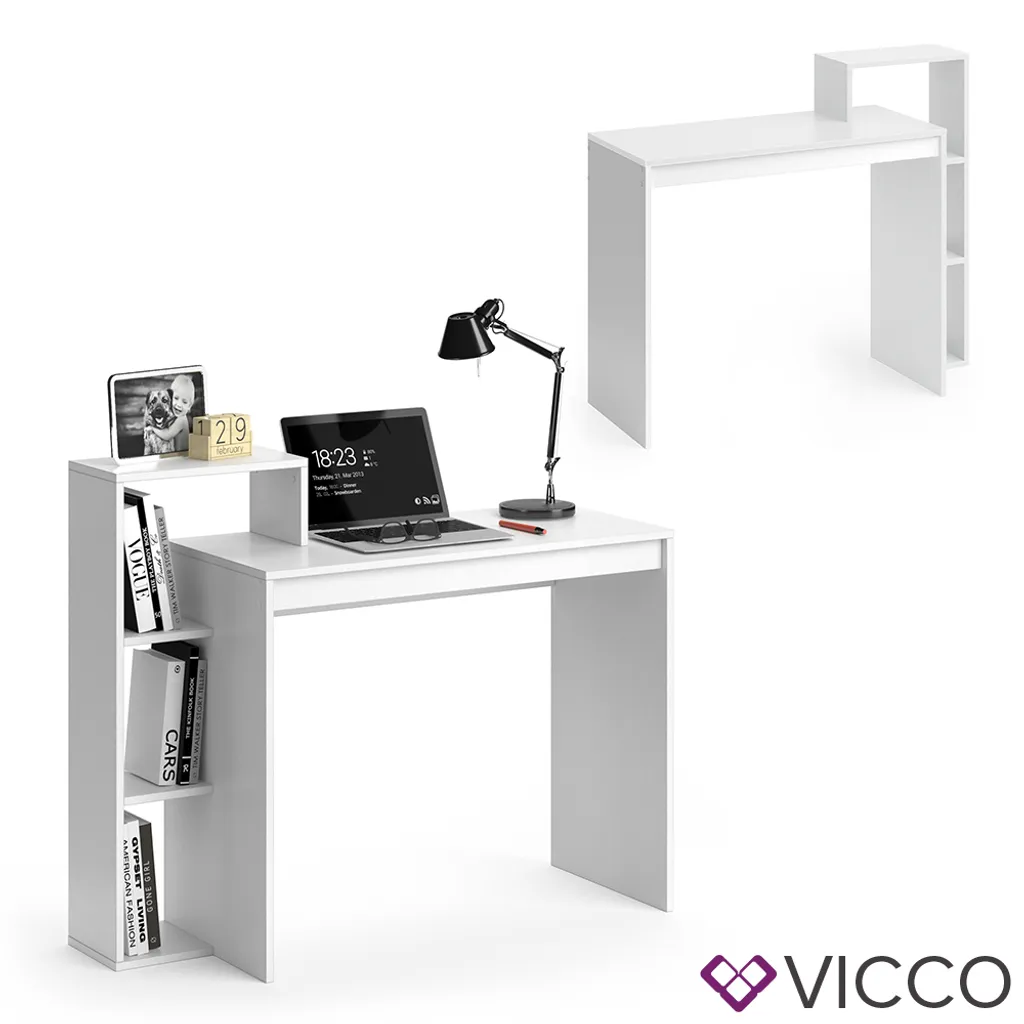 Vicco Schreibtisch Leo Weiß 110 X 91 X 40 Cm Holzwerkstoff – Bild 7