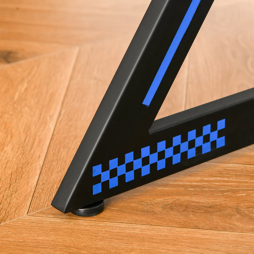 HOMCOM Computertisch Gaming Tisch PC Tisch Computer Ergonomisch Verstellbar Höhe Stahl MDF Schwarz 100L X 60B X 75H Cm – Bild 10