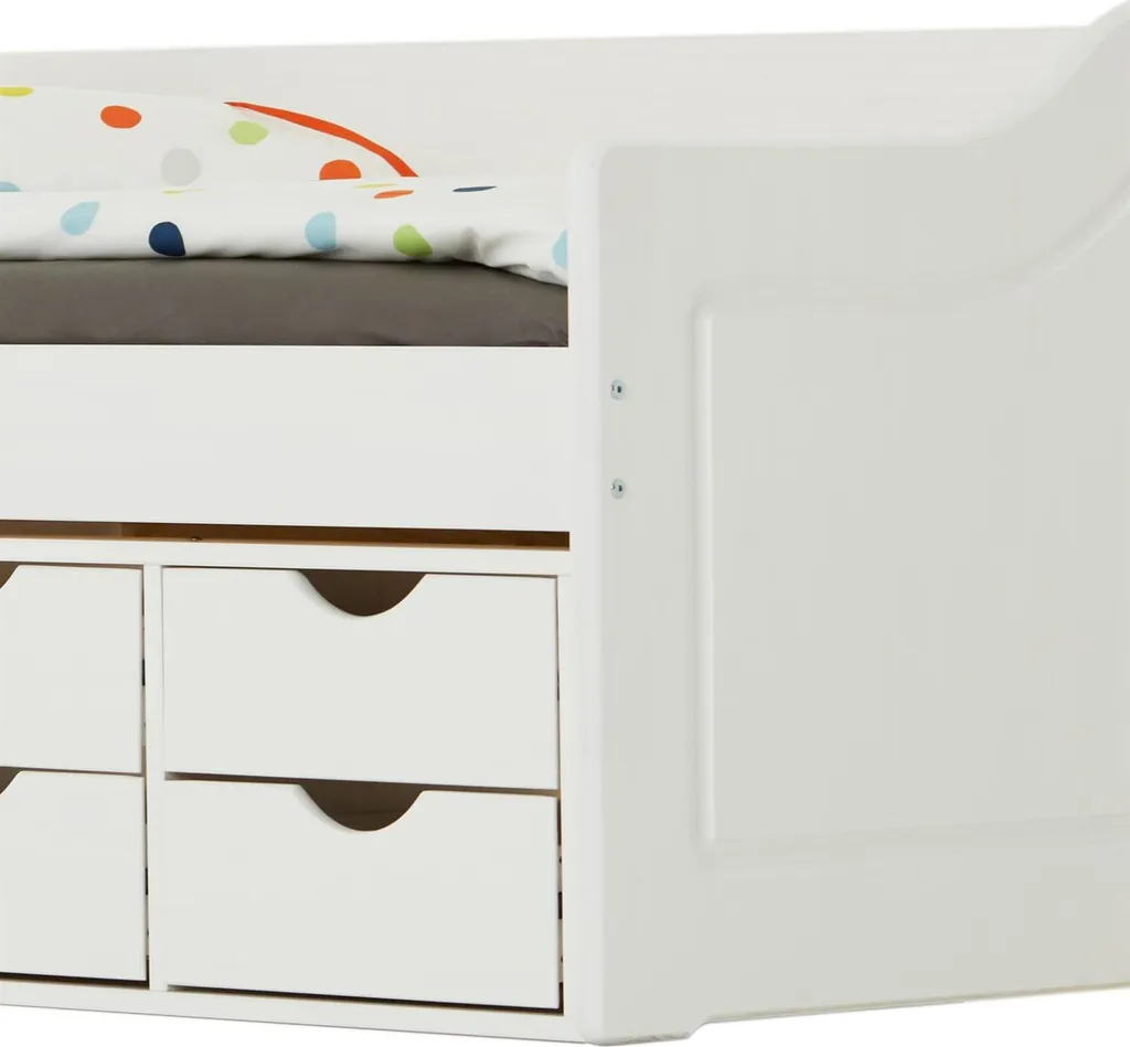 Funktionsbett Funktionsliege Kojenbett Kinderbett Jugendbett 90 X200 Kiefer Weiß – Bild 6