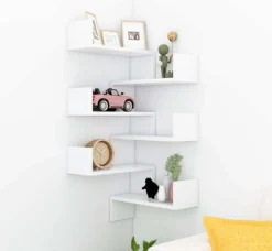 VidaXL Wand-Eckregale 2 Stk. Wei? 40x40x50 Cm Spanplatte