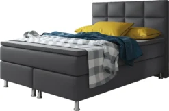 Inter Handels Boxspringbett Miami, 140x200, Anthrazit