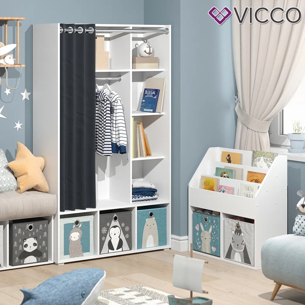 Vicco Kinderkleiderschrank Luigi Weiß 104,4 X 173,8 X 35 Cm Holzwerkstoff – Bild 4