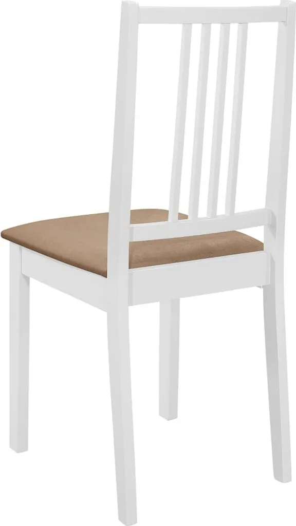 VidaXL Esszimmerstühle Mit Polstern 2 Stk. Weiß Massivholz – Bild 5