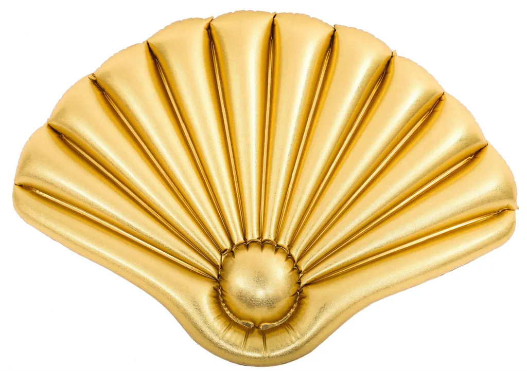 SunClub Luftmatratze / Schwimminsel Aufblasbar Muschel Gold, 108x70 Cm – Bild 3