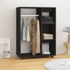 VIDAXL Möbel Kleiderschrank Schwarz 80x40x110 Cm Holzwerkstoff 2023