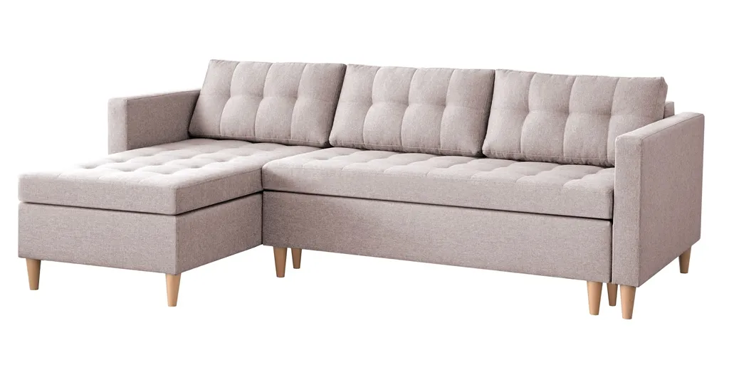 FURNIX Schlafsofa FANDIS L-Form, Eckcouch Mit 1 Bettkasten Und 3 Kissen SA61