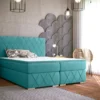 FURNIX Boxspringbett Mit Bettkasten Topper Polsterbett DUVAR 180x200 Türkis S261