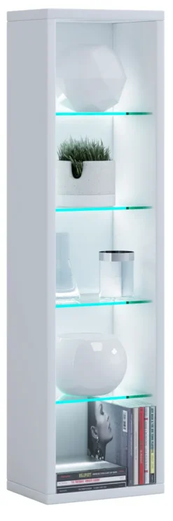 VCM Holz Wandregal Hängeregal Regal Bücherregal Wandboard Deko Glas Rasato L Weiß