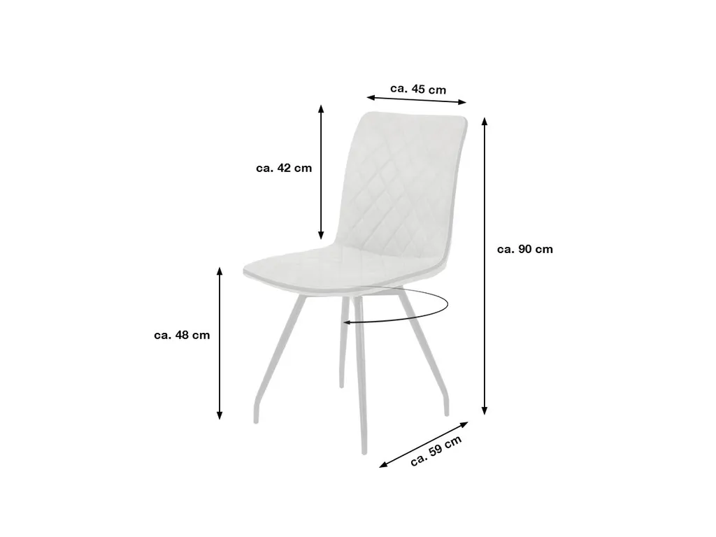 Polsterstuhl Esszimmerstuhl Grau Microfaser TATJANA - Die Möbelfundgrube – Bild 2