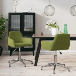 VidaXL Esszimmerstühle 2 Stk. Drehbar Hellgrün Samt