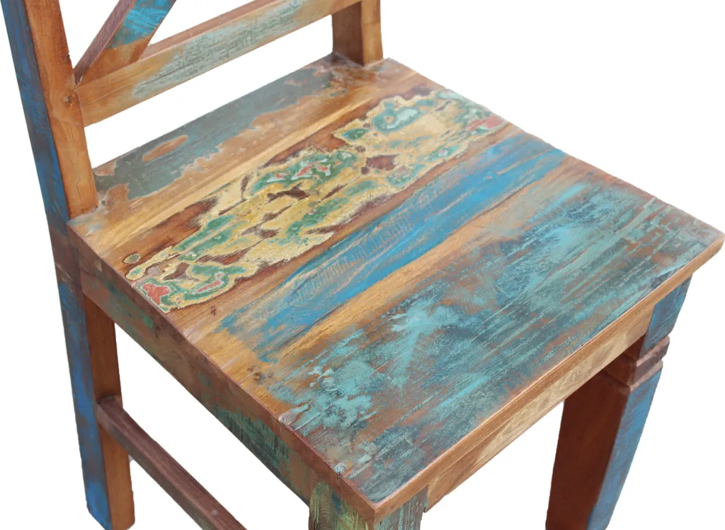 SIT Möbel Esszimmerstuhl 2er-Set | Altholz Lackiert | Bunt | B 45 X T 45 X H 100 Cm | 09112-98 | Serie RIVERBOAT – Bild 6