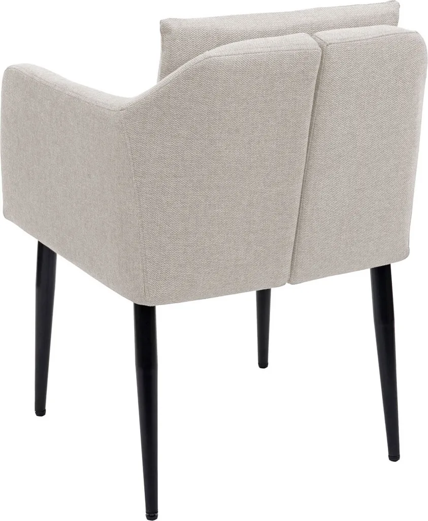 Esszimmerstuhl HWC-H93, Küchenstuhl Lehnstuhl Stuhl Stoff/Textil Creme-beige – Bild 4