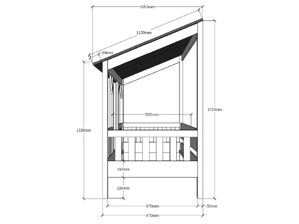 Vipack Hausbett Mit 90 X 200 Cm Liegefläche, Dach In Weiß – Bild 6