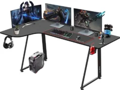 Dripex Gaming Tisch L-Form, Eckschreibtisch 160cm, L-förmiger Computertisch, Großer Ergonomischer Schreibtisch Für Büro Und Zuhause, Links