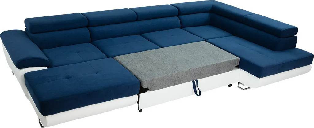 Mirjan24 Ecksofa Cotere Bis, Eckcouch Mit Bettkasten, U-Form Schlafsofa Vom Hersteller, Wohnlandschaft (Uttario Velvet 2979 + Senegal 825, Seite: Rechts) – Bild 5
