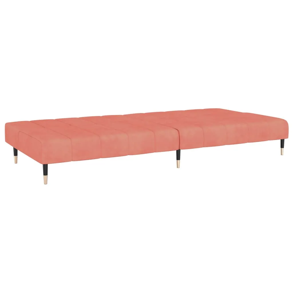 VidaXL Schlafsofa 2-Sitzer Rosa Samt – Bild 6