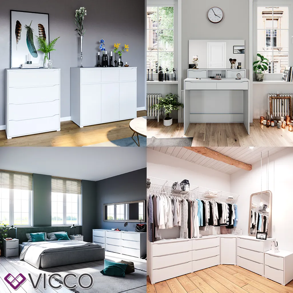 Vicco Schminktisch + LED Ruben Weiß 100 X 150 X 42 Cm Holzwerkstoff – Bild 8