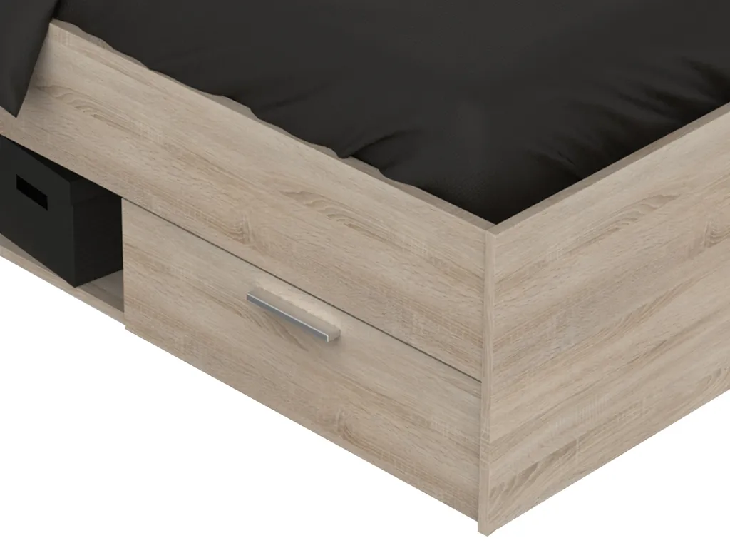 Kompaktbett Doppelbett Bettgestell Bett Bettrahmen Funktionsbett "Lorenzo I" Sonoma-Eiche – Bild 4