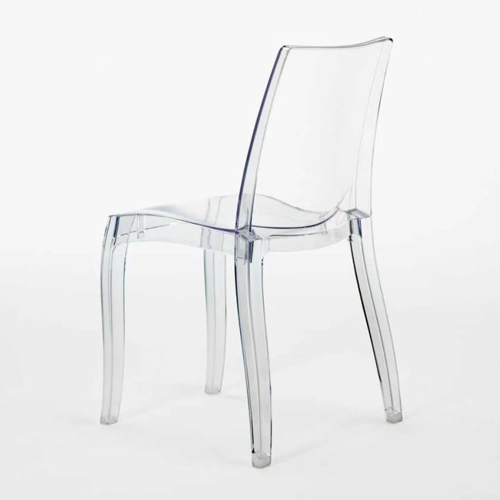 Cristal Light Stapelbare Stühle Aus Transparentem Polycarbonat Für Küche Und Bar Grand Soleil DesignFarbe: Transparent, Höhe (cm): 84, Breite (cm): 50, Gewicht: 3,5 Kg, Zusammensetzung: Polycarbonat, Modelle: CRISTAL LIGHT, Eigenschaften: Stapelbar, Länge (cm): 54, Zertifikation: Contract, Einheit: 1 Stück – Bild 6