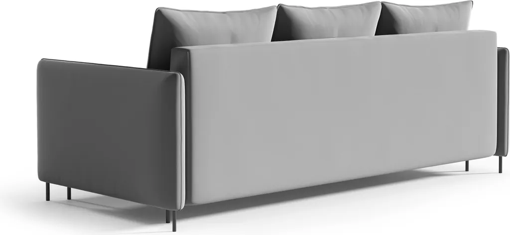 Schlafsofa JULIE Ausziehbare Couch Sofa Mit Schlaffunktion Und Bettkasten Samt Grau – Bild 2