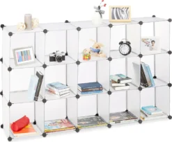 Relaxdays Steckregal Aus Kunststoff Mit 15 Fächern