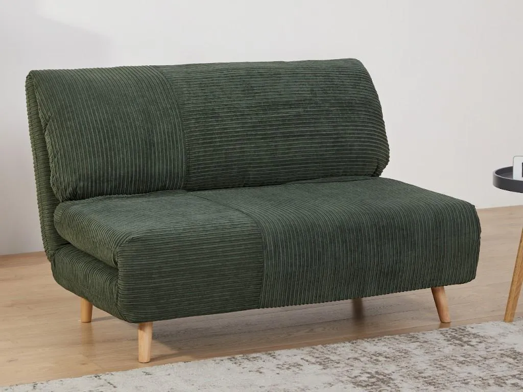 Schlafsofa 2-Sitzer - Cord - Dunkelgrün - PALULA – Bild 3