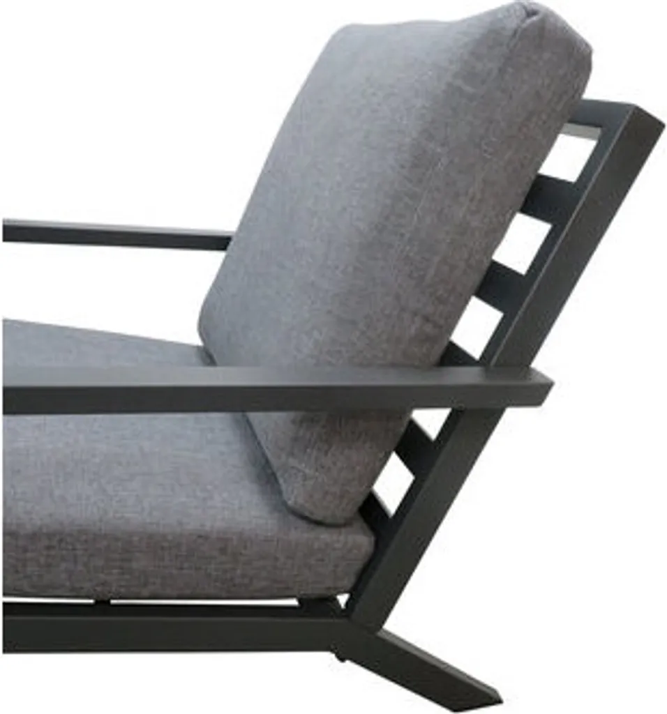 2-Sitzer Lounge Sofa | Bezano | Matt Schwarz / Grau | Aluminium – Bild 3