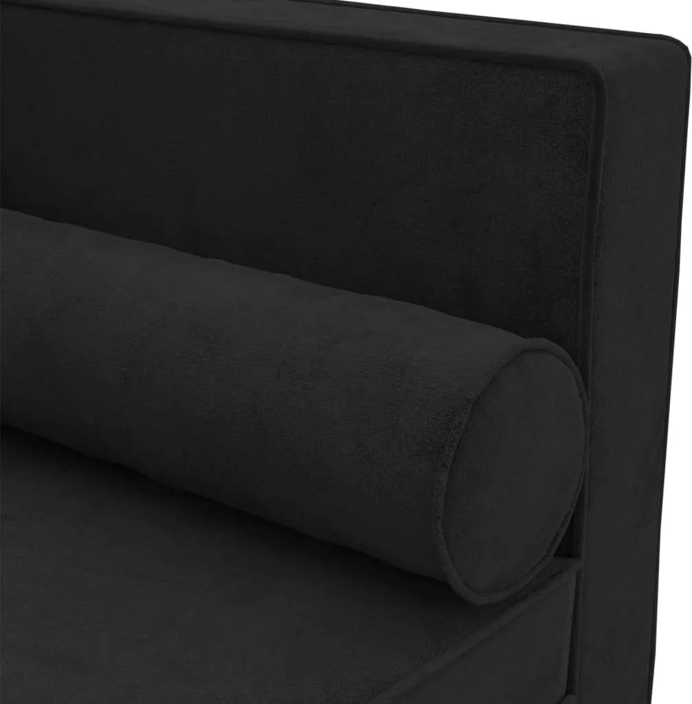 VidaXL Chaiselongue Mit Kissen Und Nackenrolle Schwarz Samt – Bild 7