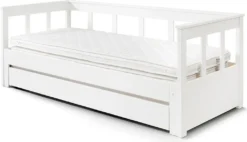 Pino Kojenbett Ausziehbar 90-180x200 Cm Mit Bettschubladen Weiß, Matratze:Ohne