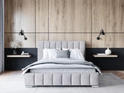 GRAINGOLD Modern Polsterbett 200x200 Cm Santo - Doppelbett Mit Lattenrost & Bettkasten - Grau (Magic Velvet 2218)