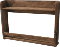 Regal Wandregal Küchenregal Massiv Holzregal Braun Recyceltes Holz 69x49 Cm