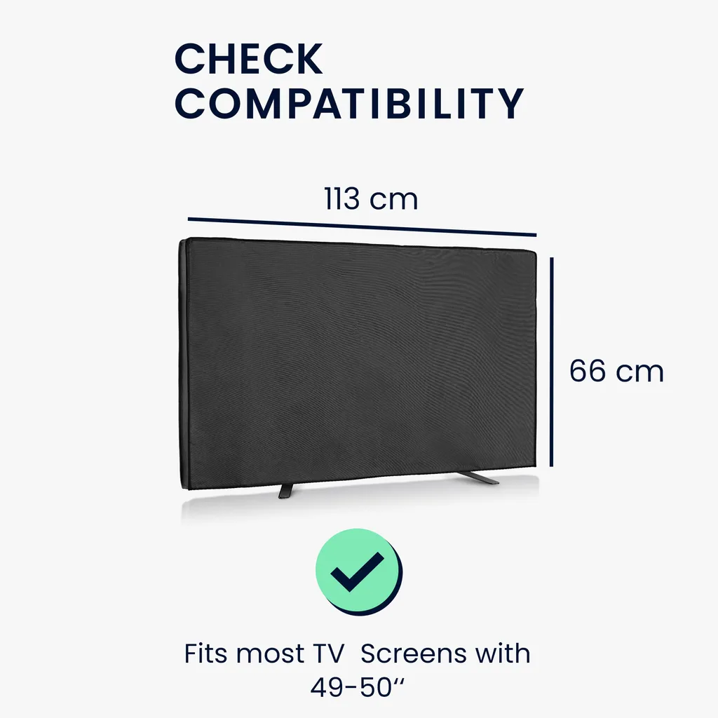 Kwmobile 49-50" TV Outdoor TV Abdeckung - Fernseher Hülle Bildschirmschutz - Schutzhülle Wetterfest - Schwarz – Bild 4