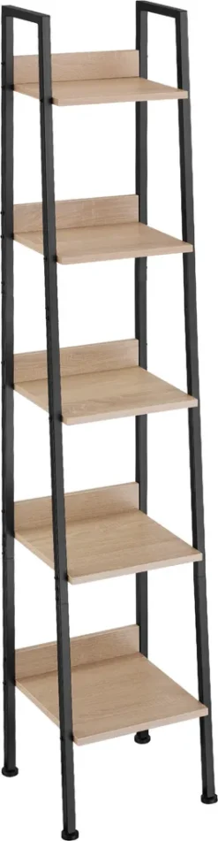 Tectake Leiterregal - 35,5 X 31,5 X 170,5 Cm, Industrial Holz Hell, Eiche Sonoma