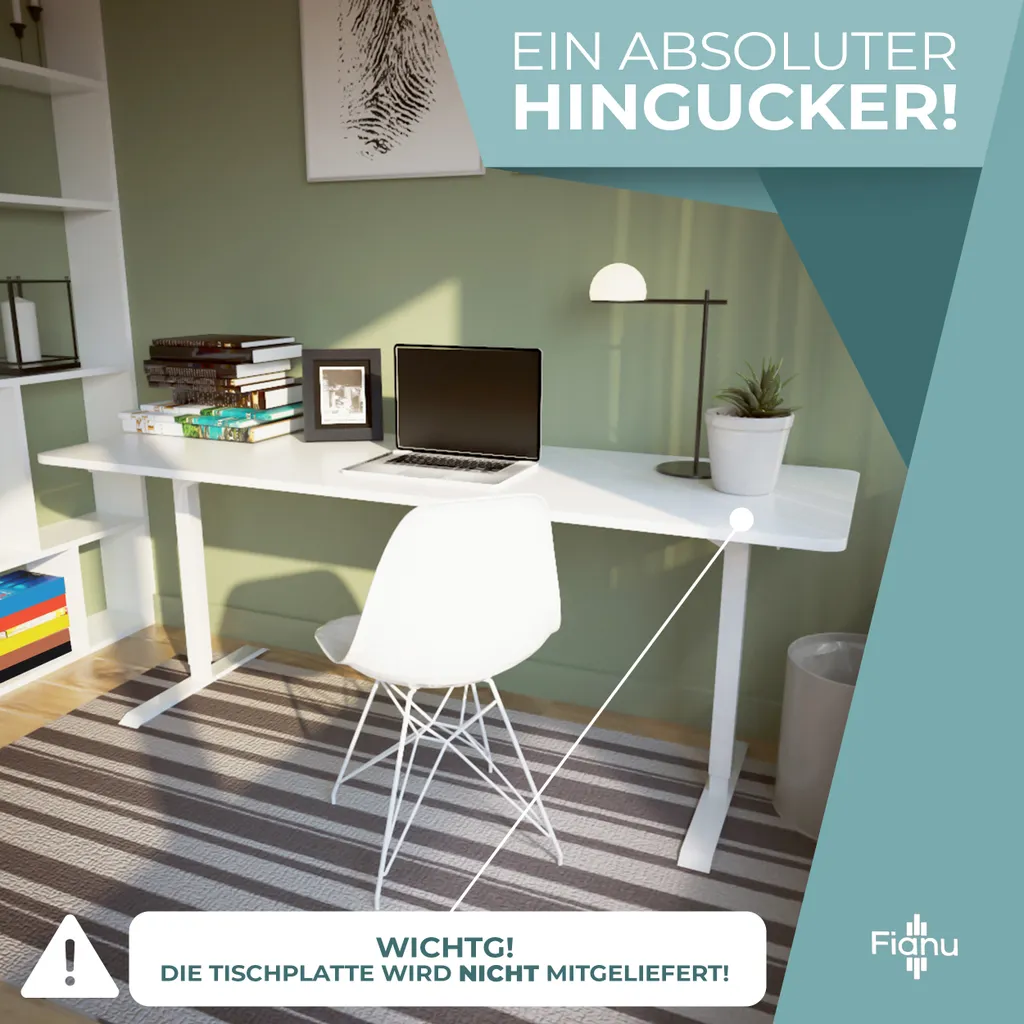 Fianu® Höhenverstellbarer Schreibtisch Elektrisch Gestell Für Stehschreibtisch 2 Motoren Mit Anti-Kollisionsschutz 4 Speicherplätze Bis 100kg Tragkraft – Bild 7