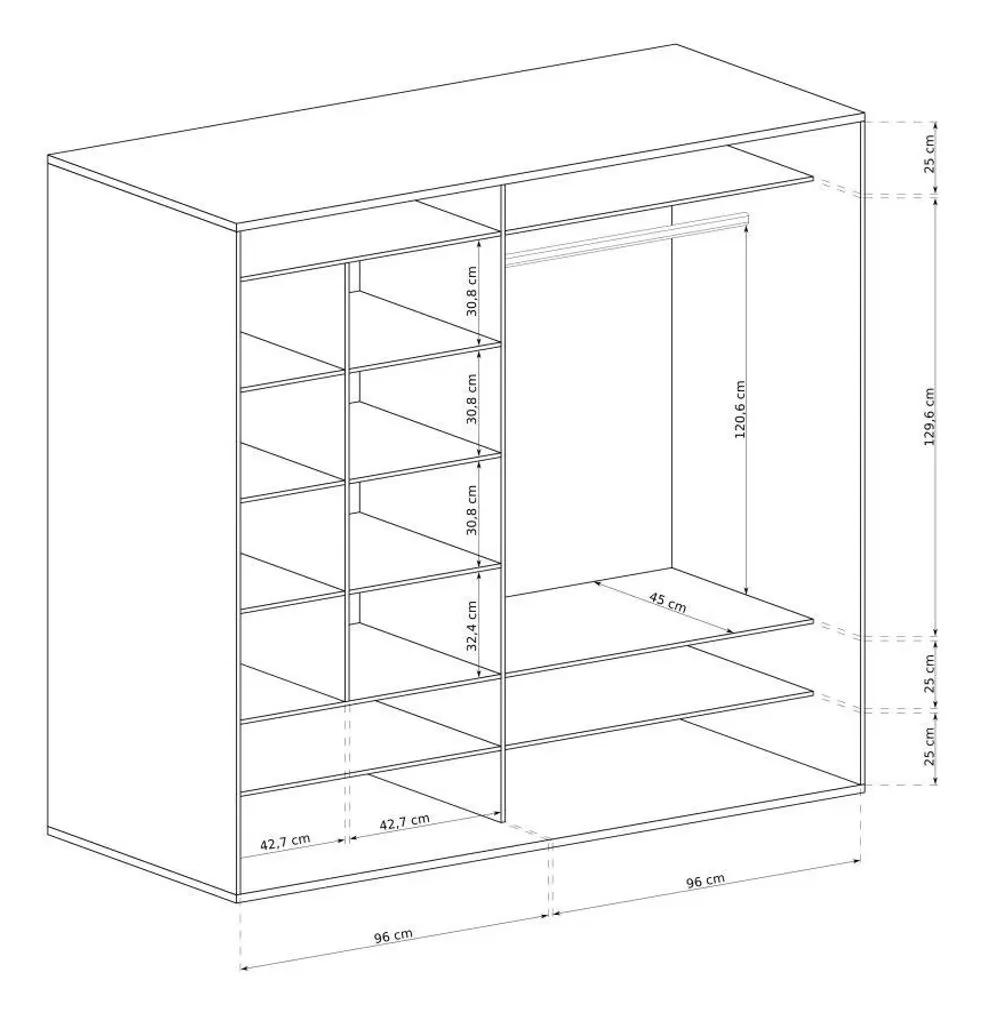 FURNIX Kleiderschrank CALLINI C-15 Mit Schiebetüren Und Spiegel Artisan Eiche – Bild 6