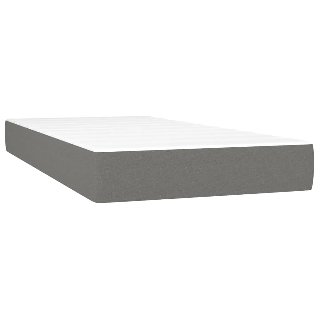VidaXL Boxspringbett Mit Matratze & LED Dunkelgrau 200x200 Cm Stoff – Bild 6