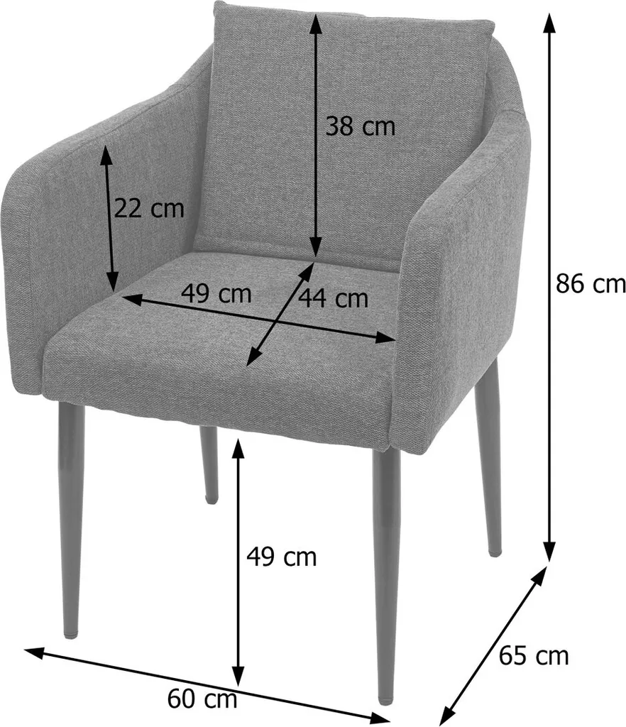 Esszimmerstuhl HWC-H93, Küchenstuhl Lehnstuhl Stuhl Stoff/Textil Creme-beige – Bild 10
